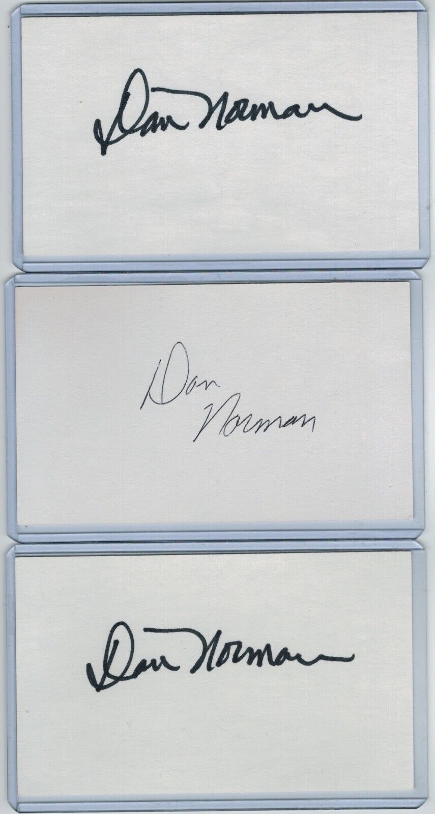 (3) Dan Norman Index Card Signed 1977-80 Mets 1982 Expos Psa/dna Certified