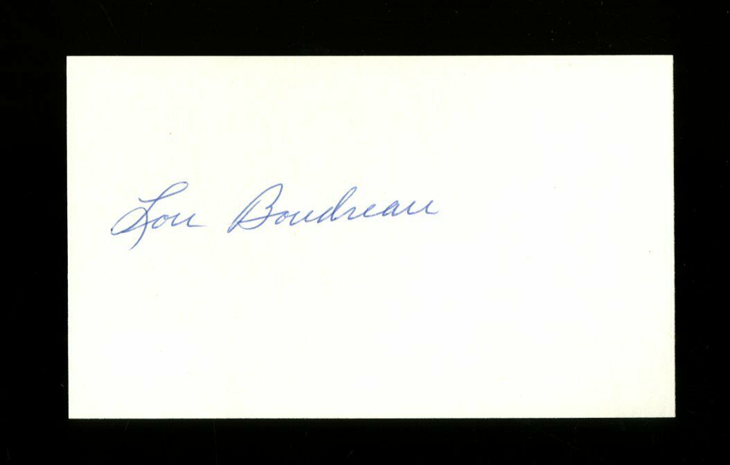 Lou Boudreau Signed Index Card - Hof - Auto - Jsa Certified