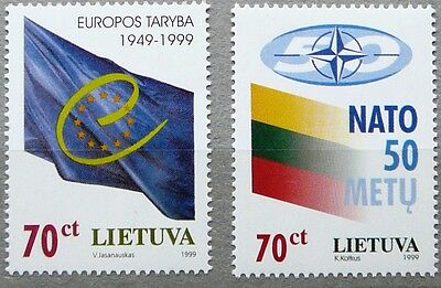 Lithuania Stamps - Nato And Council Of Europe_1999- Mnh.