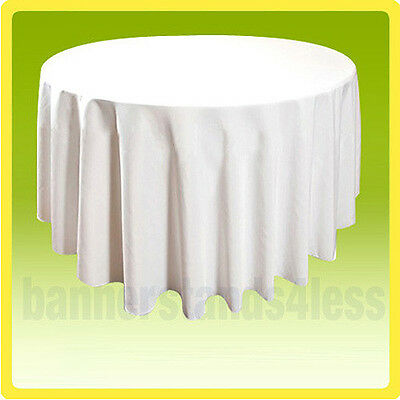 120" White Round Tablecloth Table Cover Wedding Banquet Event Cloth