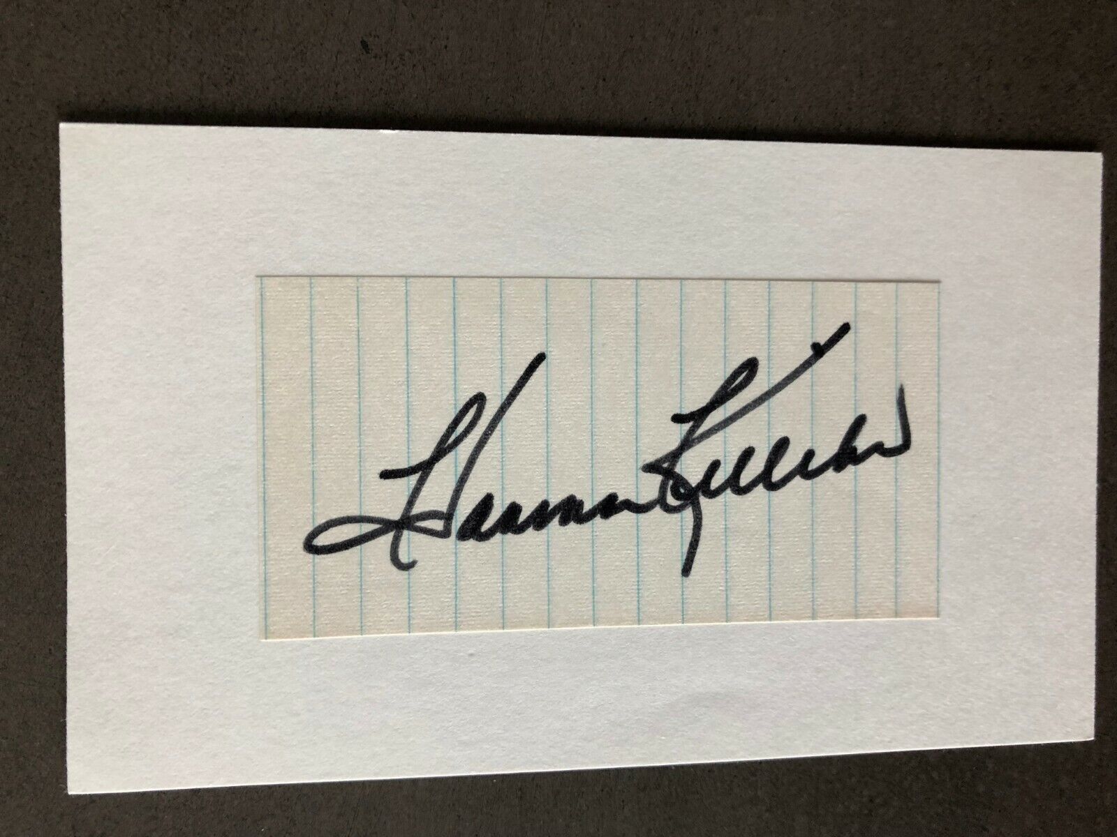 Minnesota Twins Harmon Killebrew Signature Cut On 3x5 Index Card Autographed