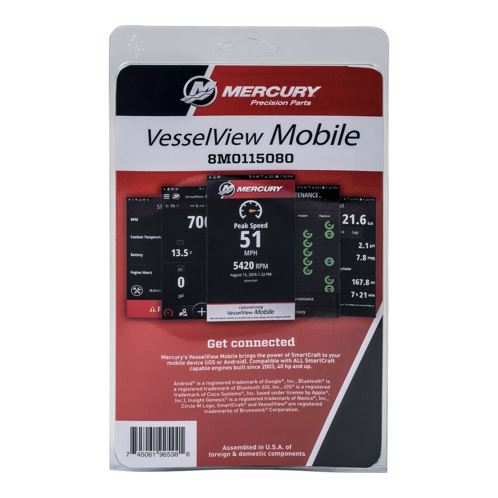 Mercury Smartcraft Vessel View Mobile Kit Ios Or Android  8m0157078 / 8m0115080
