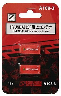 Rokuhan Zgauge A108-3 Hyundai 20ft Marine Container (with 2 Pieces)