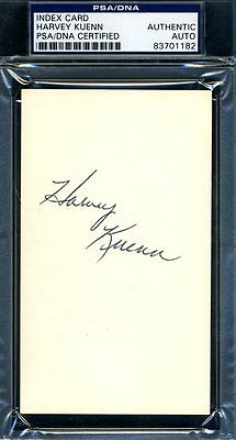 Harvey Kuenn Psa/dna Authenticated Signed 3x5 Index Card Autograph